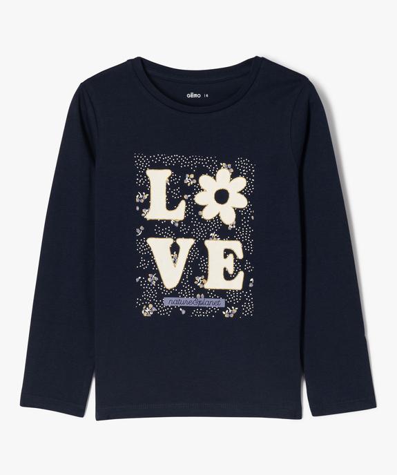 Tee-shirt à manches longues avec motifs girly fille vue1 - GEMO (ENFANT) - GEMO