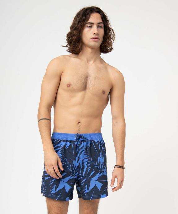 Short de bain homme à motifs feuillages vue2 - GEMO (PLAGE) - GEMO