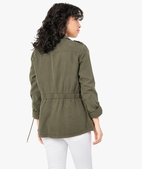 Veste femme saharienne 100% lyocell vue3 - GEMO(FEMME PAP) - GEMO