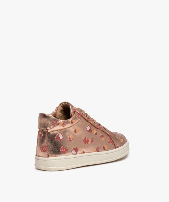 Baskets fille mid-cut dessus cuir métallisées imprimé – NA!  vue4 - NA! - GEMO