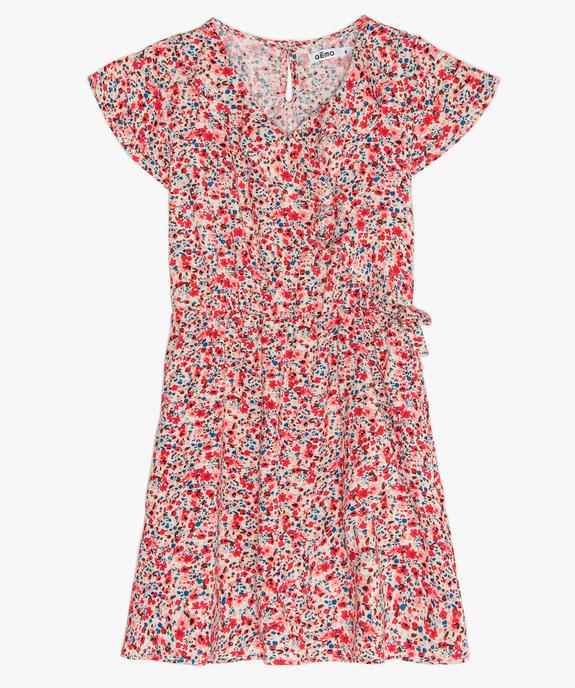 Robe fille fleurie effet portefeuille vue2 - GEMO (ENFANT) - GEMO