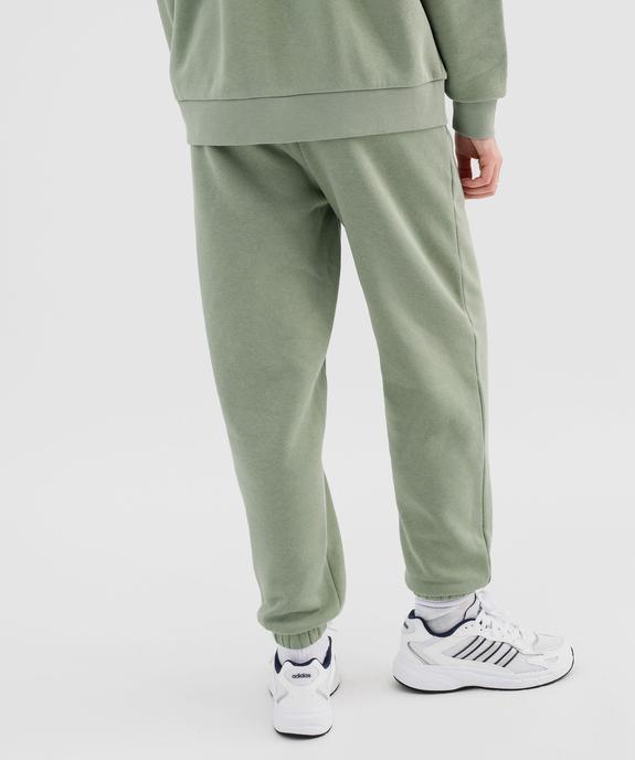 Pantalon de jogging en molleton uni à taille élastiquée femme vue3 - GEMO 4G FEMME - GEMO