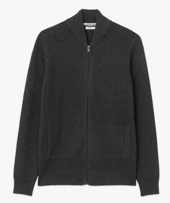 Gilet homme en maille texturée sur l’avant vue4 - GEMO (HOMME) - GEMO