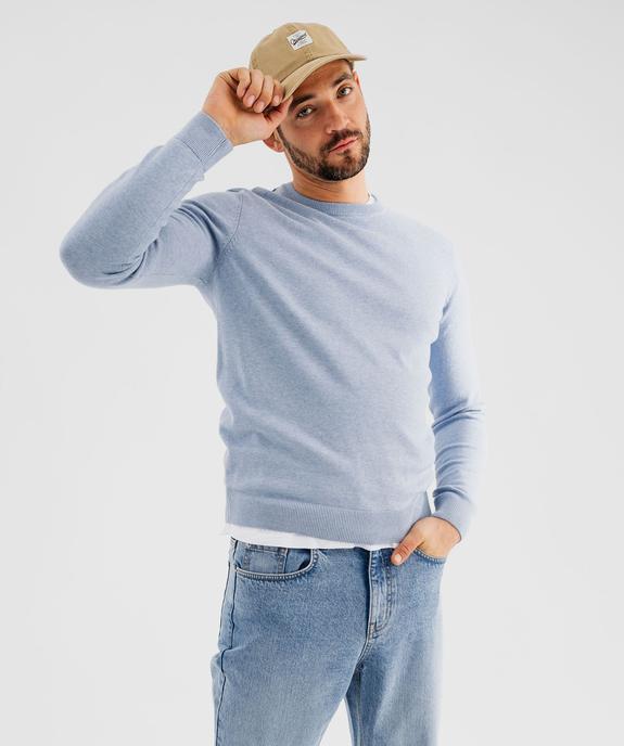 Pull en coton en maille fine à col rond homme  vue5 - GEMO (HOMME) - GEMO