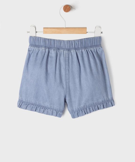Short en coton fluide à volants avec taille ajustable bébé fille vue3 - GEMO 4G BEBE - GEMO
