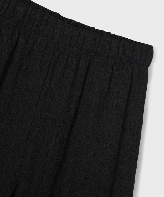 Pantalon fluide en maille texturée avec taille élastique fille vue2 - GEMO 4G FILLE - GEMO