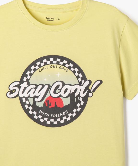 Tee-shirt manches courtes avec motif poitrine garçon vue6 - GEMO 4G GARCON - GEMO