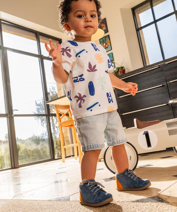 Short en jean extensible avec taille ajustable bébé garçon vue2 - GEMO(BEBE DEBT) - GEMO