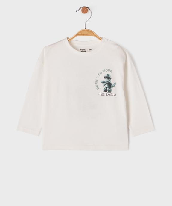 Tee-shirt manches longues imprimé devant et dos bébé garçon vue1 - GEMO 4G BEBE - GEMO