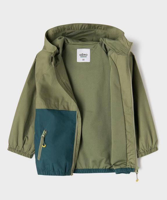 Blouson à capuche imperméable à zip magnétique garçon vue3 - GEMO 4G GARCON - GEMO