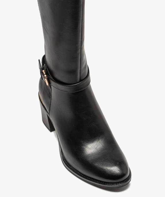Bottes femme à talon dessus uni et détails métallisés vue5 - GEMO(URBAIN) - GEMO
