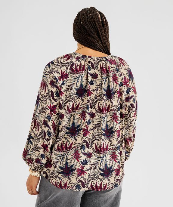 Blouse fluide à motifs fleuris avec volants femme grande taille vue3 - GEMO (G TAILLE) - GEMO