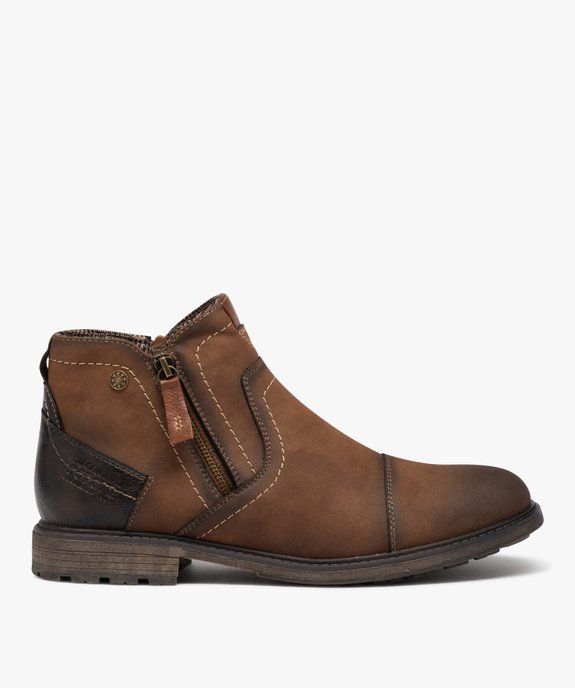 Boots homme fourrées à double zip vue1 - GEMO (CASUAL) - GEMO