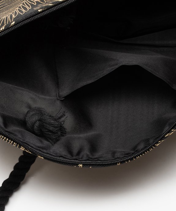 Sac de plage avec feuillage doré et pochette zippée amovible vue3 - GEMO (ACCESS) - GEMO
