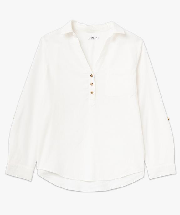 Chemise à manches longues contenant du lin femme vue4 - GEMO 4G FEMME - GEMO