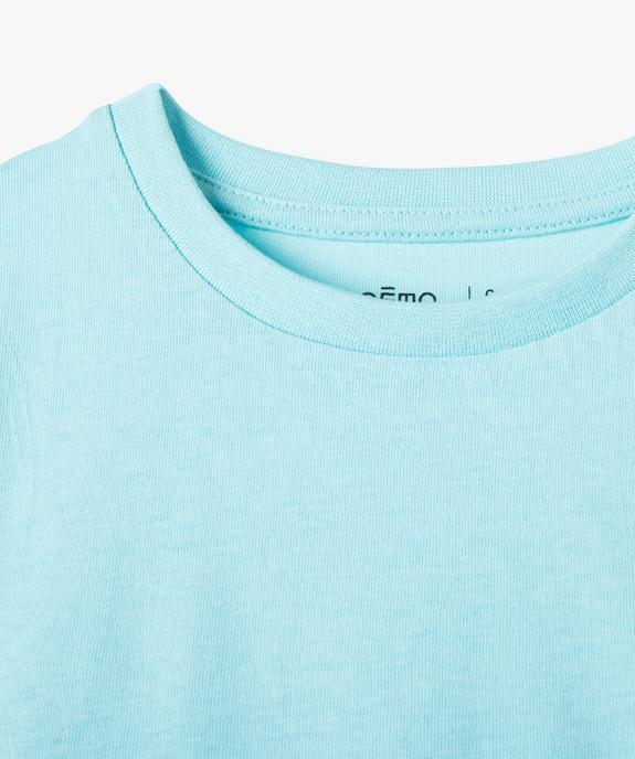 Tee-shirt à manches courtes en coton uni garçon vue2 - GEMO (ENFANT) - GEMO