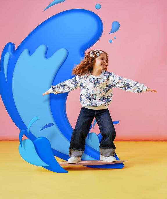 Sweat molletonné imprimé Stitch fille - Disney vue1 - LILO & STITCH - GEMO