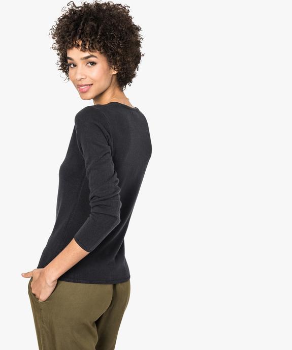 Pull femme en maille fine avec col fantaisie vue3 - GEMO (MAILLE) - GEMO