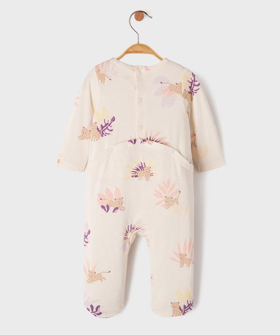 Pyjama dors-bien à pont-dos en jersey de coton imprimé bébé vue3 - GEMO 4G BEBE - GEMO