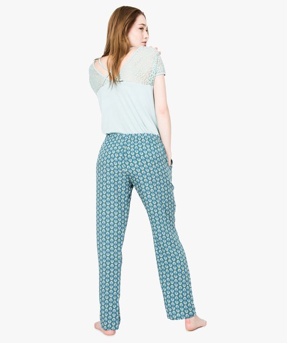 Pyjama 2 pièces fluide à pantalon imprimé vue3 - GEMO(HOMWR FEM) - GEMO