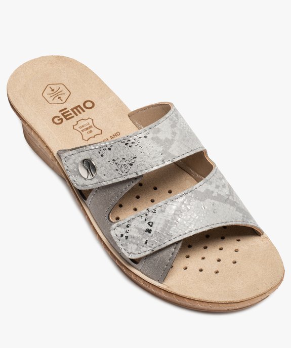 Mules femme confort à brides ajustables métallisées vue5 - GEMO (CONFORT) - GEMO