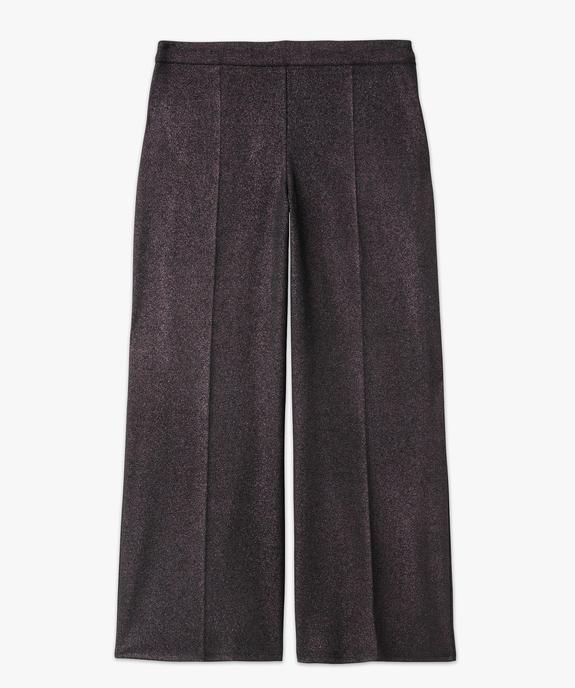Pantacourt en maille extensible pailleté à pli femme vue4 - GEMO(FEMME PAP) - GEMO