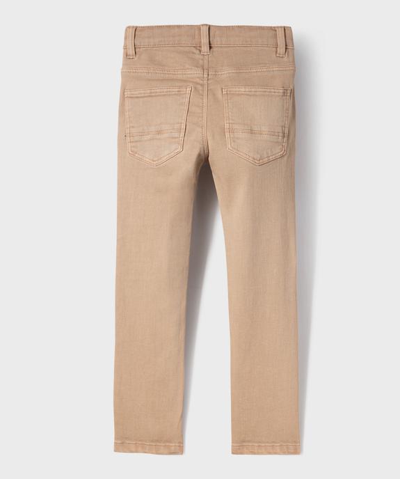 Pantalon slim 5 poches en coton extensible au coloris unique garçon vue3 - GEMO (ENFANT) - GEMO