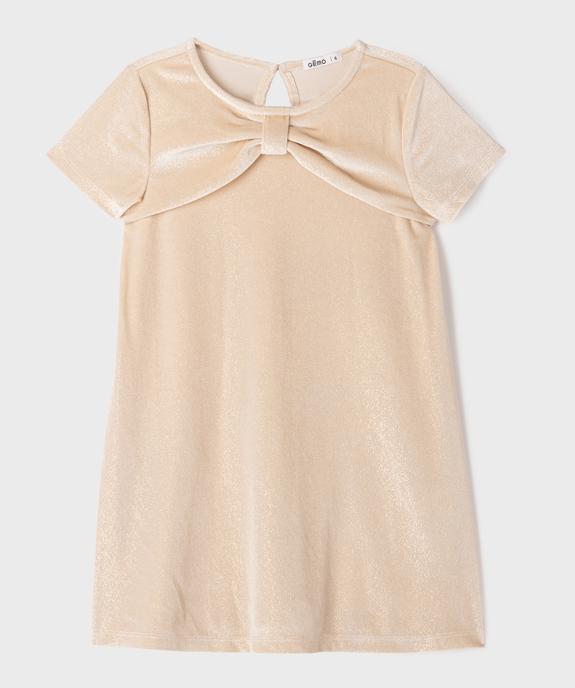 Robe de cérémonie en velours pailleté fille vue1 - GEMO (ENFANT) - GEMO