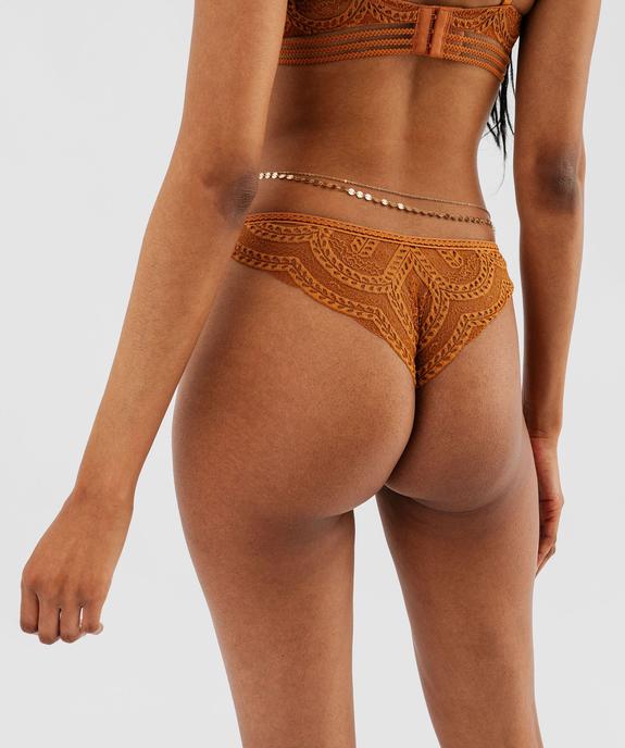 Tanga en dentelle unie femme vue2 - GEMO(HOMWR FEM) - GEMO