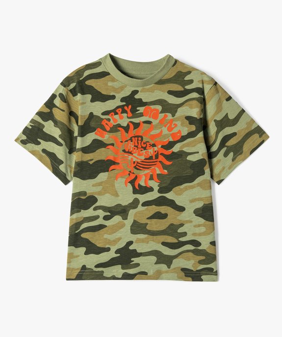 Tee-shirt garçon à manches courtes à motif camouflage vue2 - GEMO (ENFANT) - GEMO