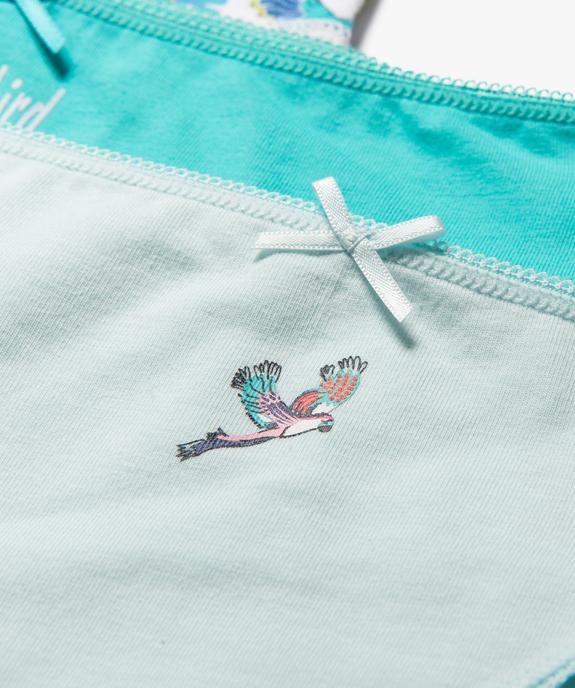 Culottes en coton stretch motifs oiseaux fille (lot de 3) vue2 - GEMO 4G FILLE - GEMO