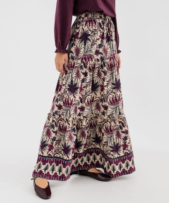 Jupe longue à motifs fleuris et volants femme vue2 - GEMO(FEMME PAP) - GEMO