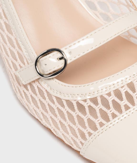 Escarpins slingback en tulle et matière vernie femme - Follow Me vue6 - FOLLOW ME - GEMO