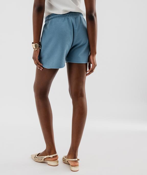 Short en maille French Terry avec taille ajustable femme vue3 - GEMO 4G FEMME - GEMO