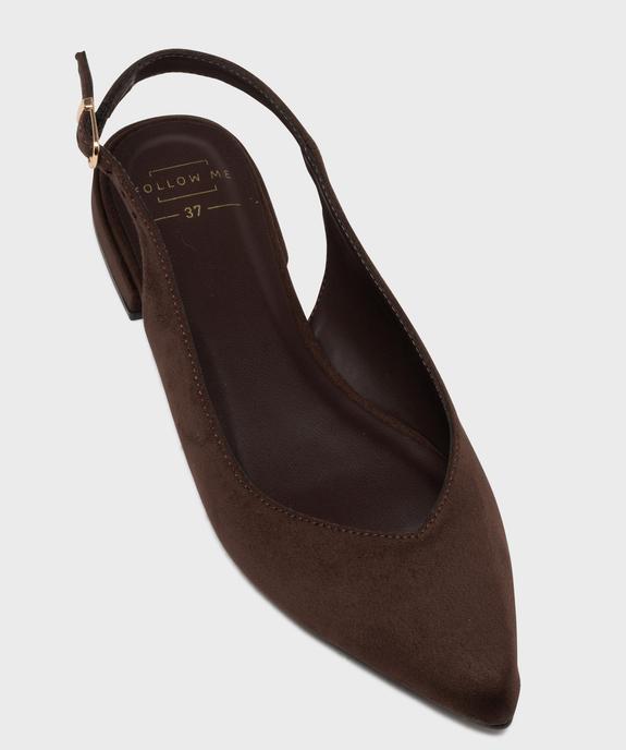 Escarpins slingback à motif léopard et talon plat femme - Follow Me vue5 - FOLLOW ME - GEMO