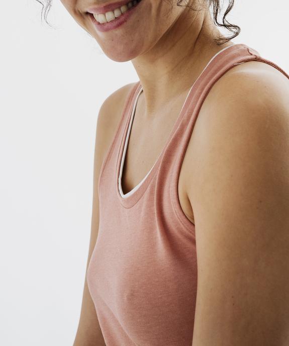 Débardeur en coton avec finitions contrastantes femme vue4 - GEMO 4G FEMME - GEMO