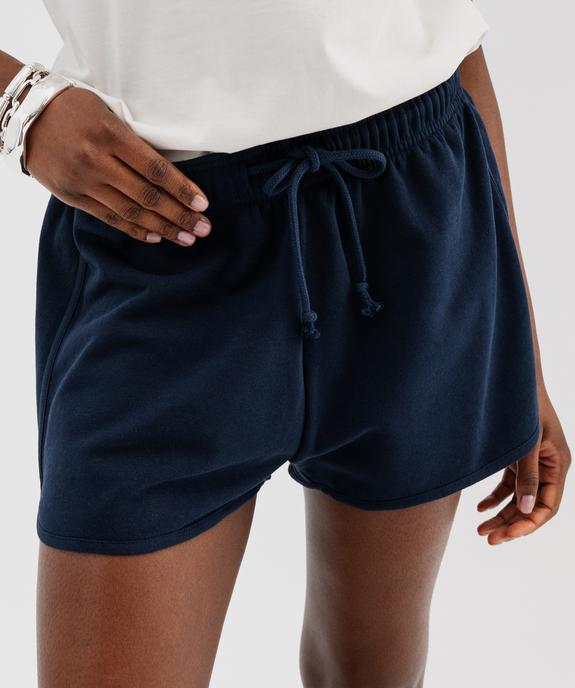 Short en maille French Terry avec taille ajustable femme vue2 - GEMO 4G FEMME - GEMO