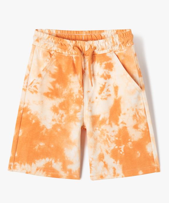 Bermuda en maille effet tie and dye avec ceinture élastique garçon vue1 - GEMO (ENFANT) - GEMO