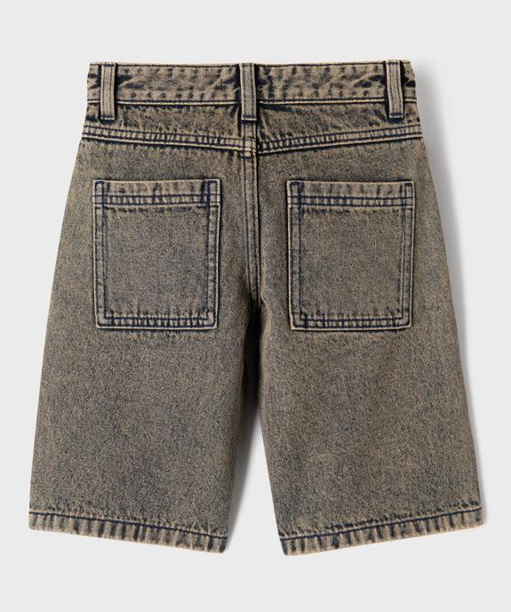 Bermuda en jean délavé coupe skater garçon vue4 - GEMO (ENFANT) - GEMO