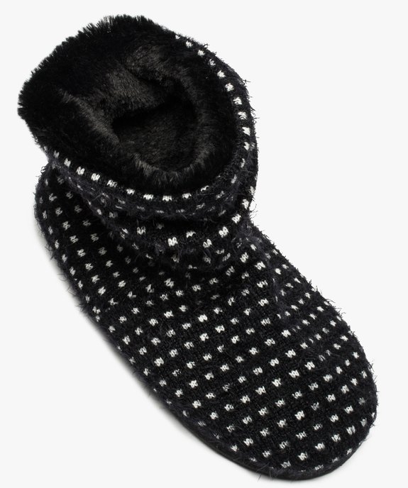 Chaussons montants  tricot bicolore vue5 - GEMO(HOMWR FEM) - GEMO