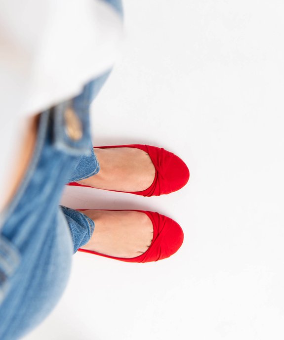 Ballerines femme en suédine unie avec bout drapé vue1 - VALENTINA BALDA - GEMO