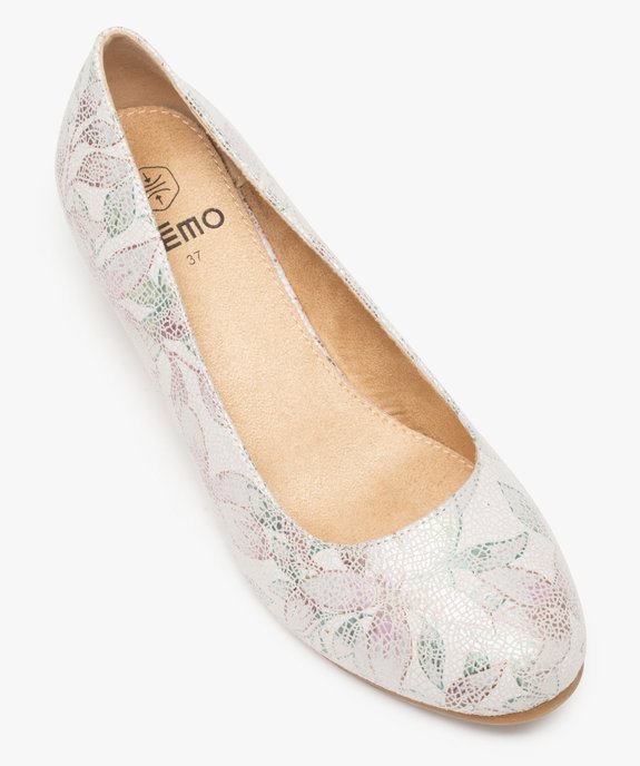 Escarpins femme à talon rainuré et motif fleuri' vue5 - GEMO(URBAIN) - GEMO
