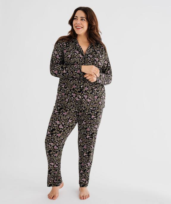 Pyjama femme grande taille deux pièces : chemise et pantalon vue2 - GEMO 4G FEMME - GEMO