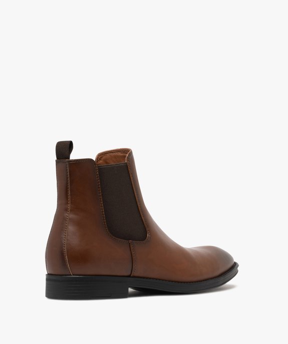 Boots homme Chelsea bout amande dessus lisse vue5 - MARIO BALDANO - GEMO