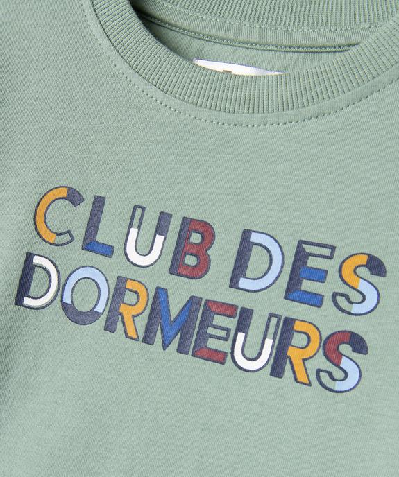 Pyjama bicolore avec inscription multicolore garçon vue2 - GEMO 4G GARCON - GEMO