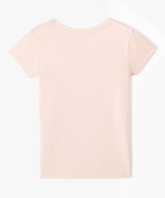 Tee-shirt à manches courtes à motif girly fille vue3 - GEMO (ENFANT) - GEMO