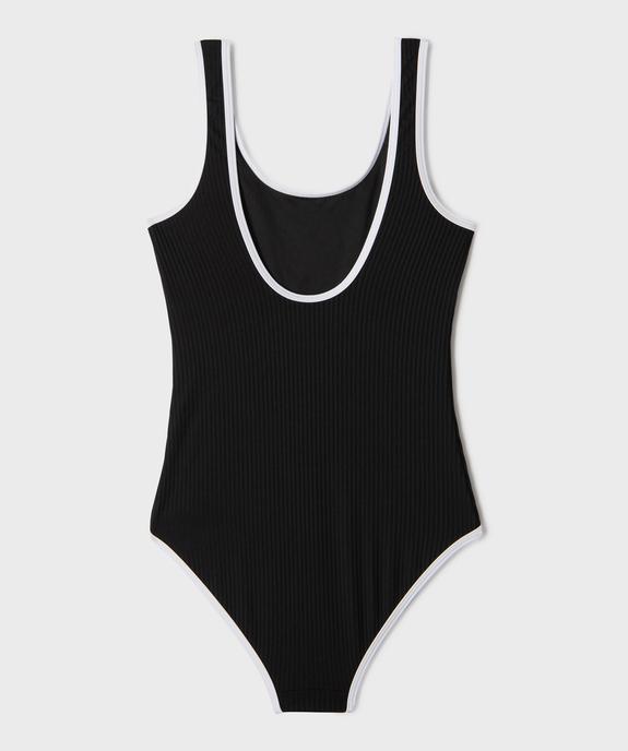 Maillot de bain 1 pièce effet côtelé fille vue3 - GEMO (JUNIOR) - GEMO