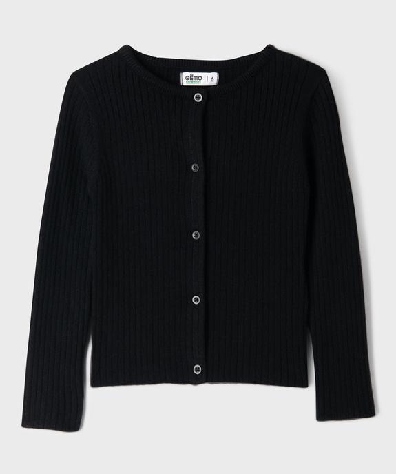 Gilet en maille côtelée coupe ajustée fille vue1 - GEMO 4G FILLE - GEMO