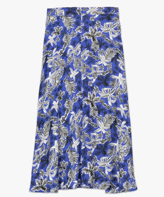 Jupe femme longue trapèze motif feuillage vue4 - FOLLOW ME - GEMO