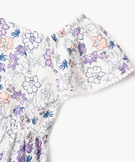 Robe manches courtes à motifs fleuris fille - LuluCastagnette vue3 - LULUCASTAGNETTE - GEMO